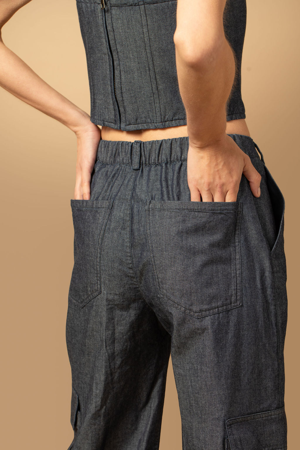 THE INDIGO DENIM CARGO PANT