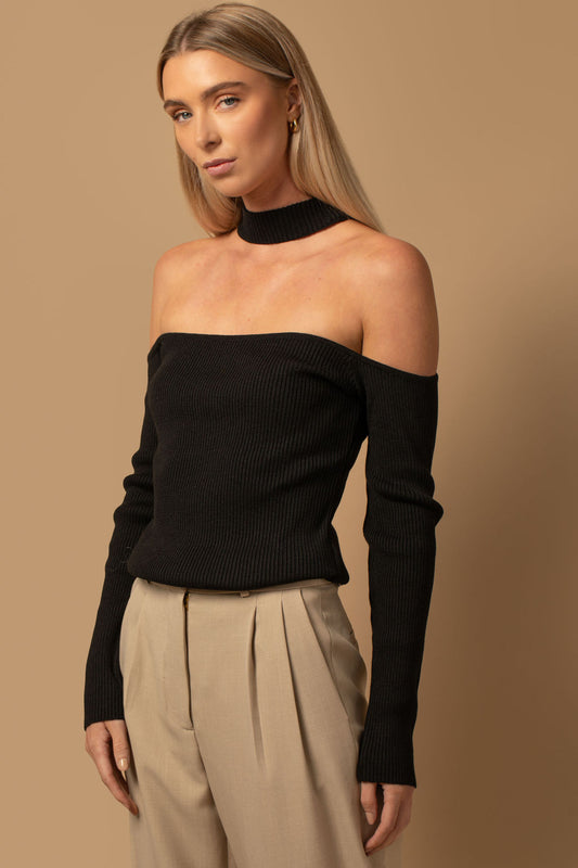 THE RIBBED CHOKER SWEATER